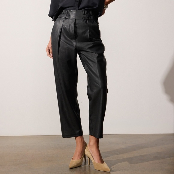 NWT $390 Brochu Walker Black Fiera Vegan Leather Pant Size Medium - Picture 1 of 11